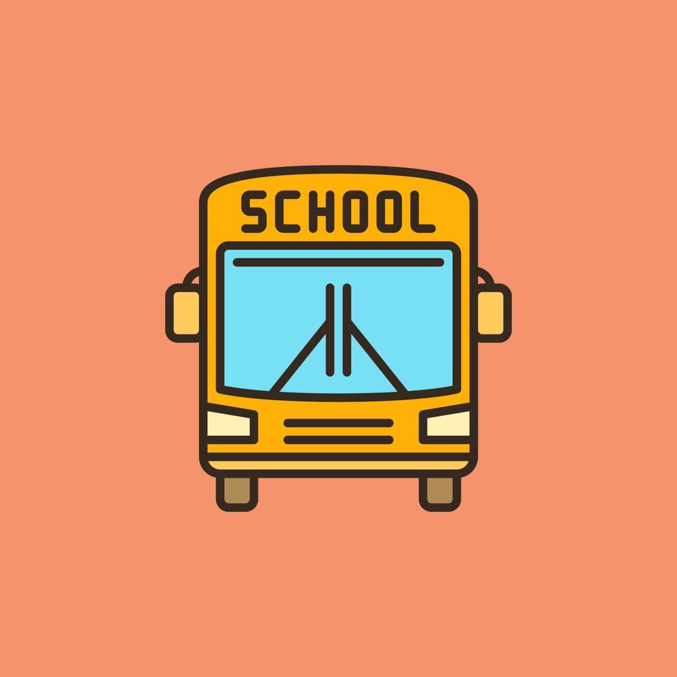 School Bus vector colored icon - Yellow Schoolbus creative sign