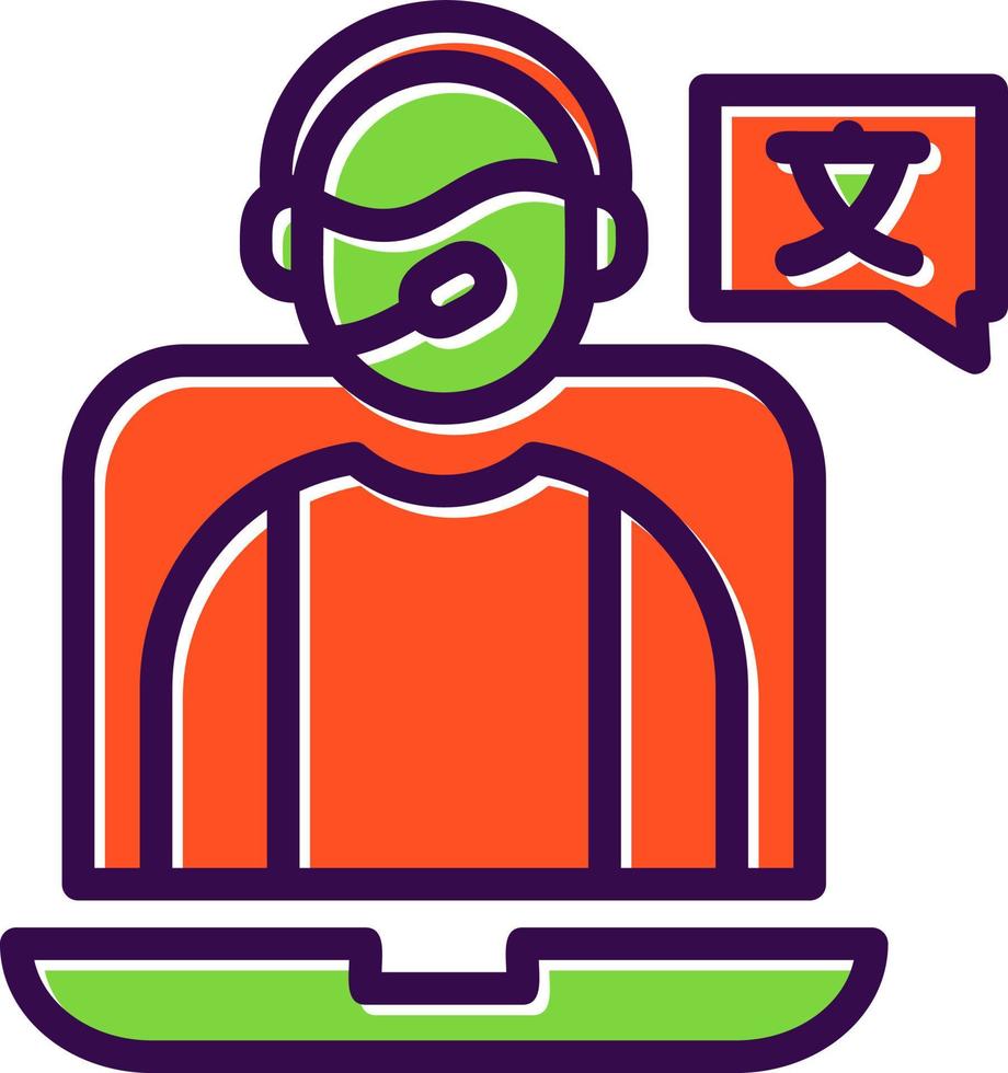 Online Language Teacher Vector Icon Design