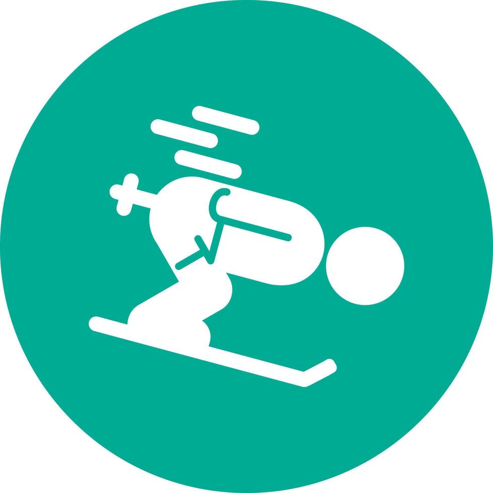 Skiing Vector Icon Design