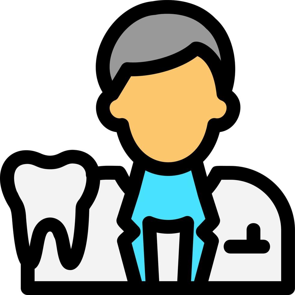 Male Dentist Vector Icon Design