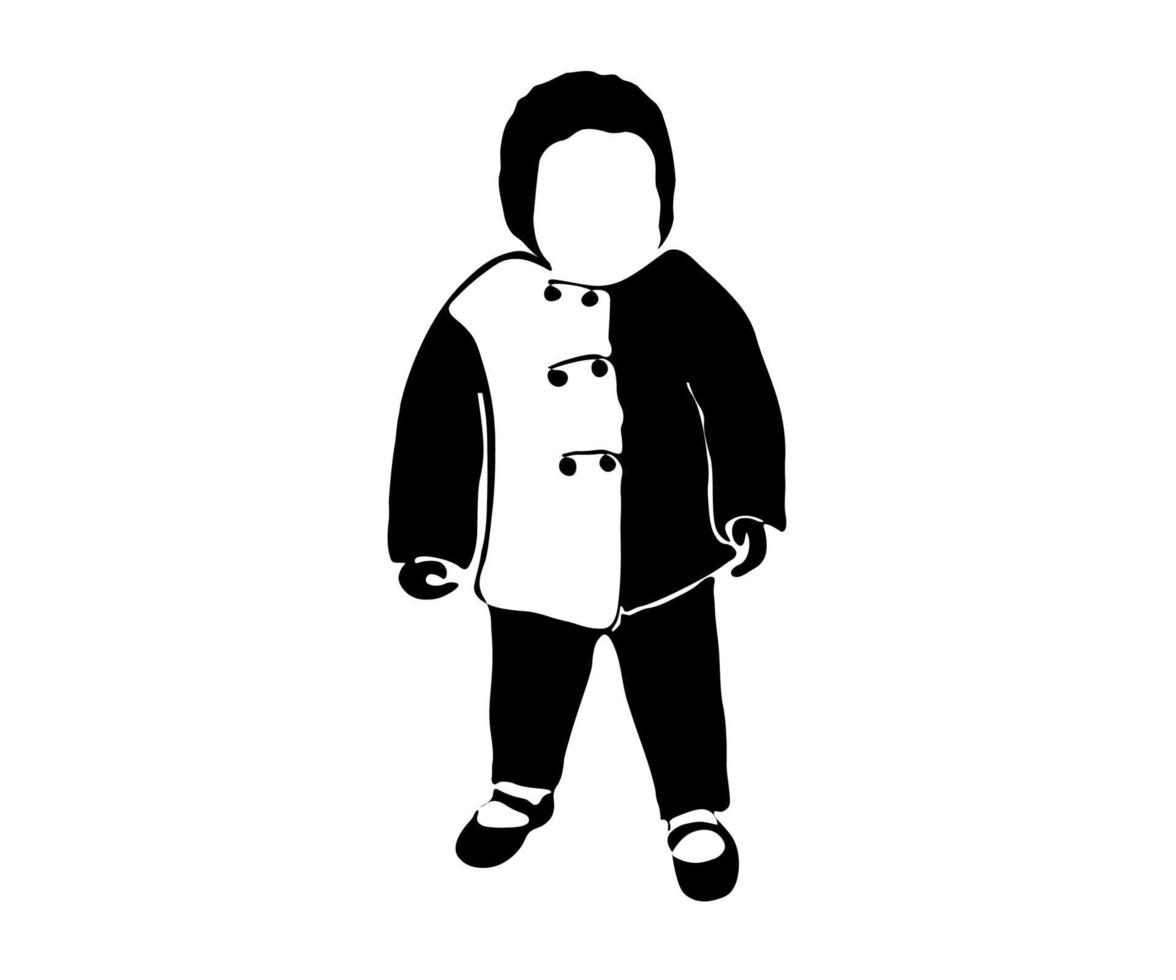 black and white logo child vector