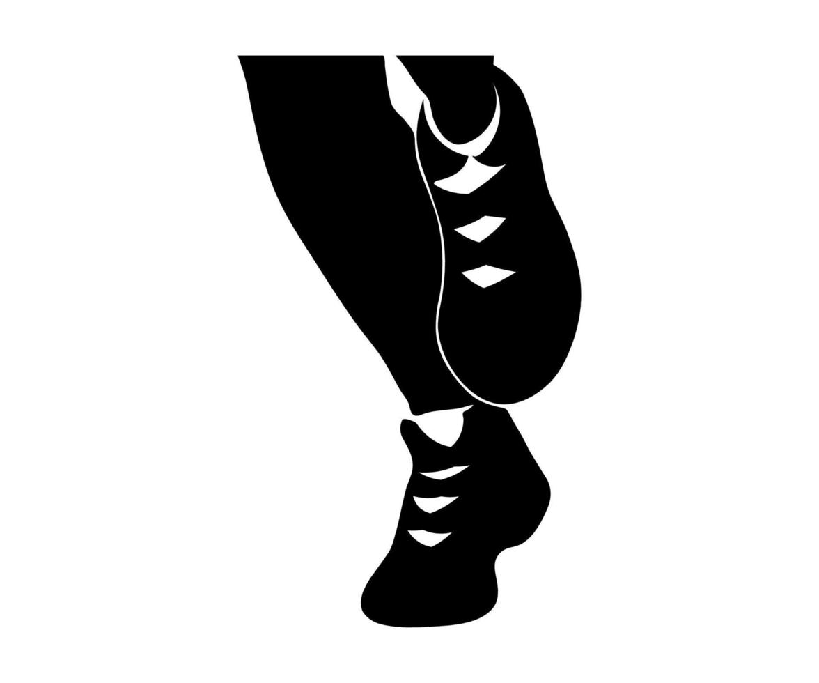 logotipo monocromático en blanco y negro de correr, deportes, zapatos deportivos, zapatillas vector
