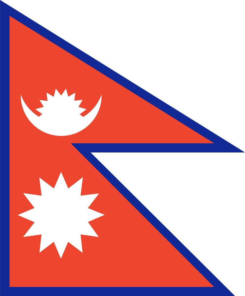 Nepal flag. Official colors and proportions. Federal Democratic Republic of Nepal flag. vector