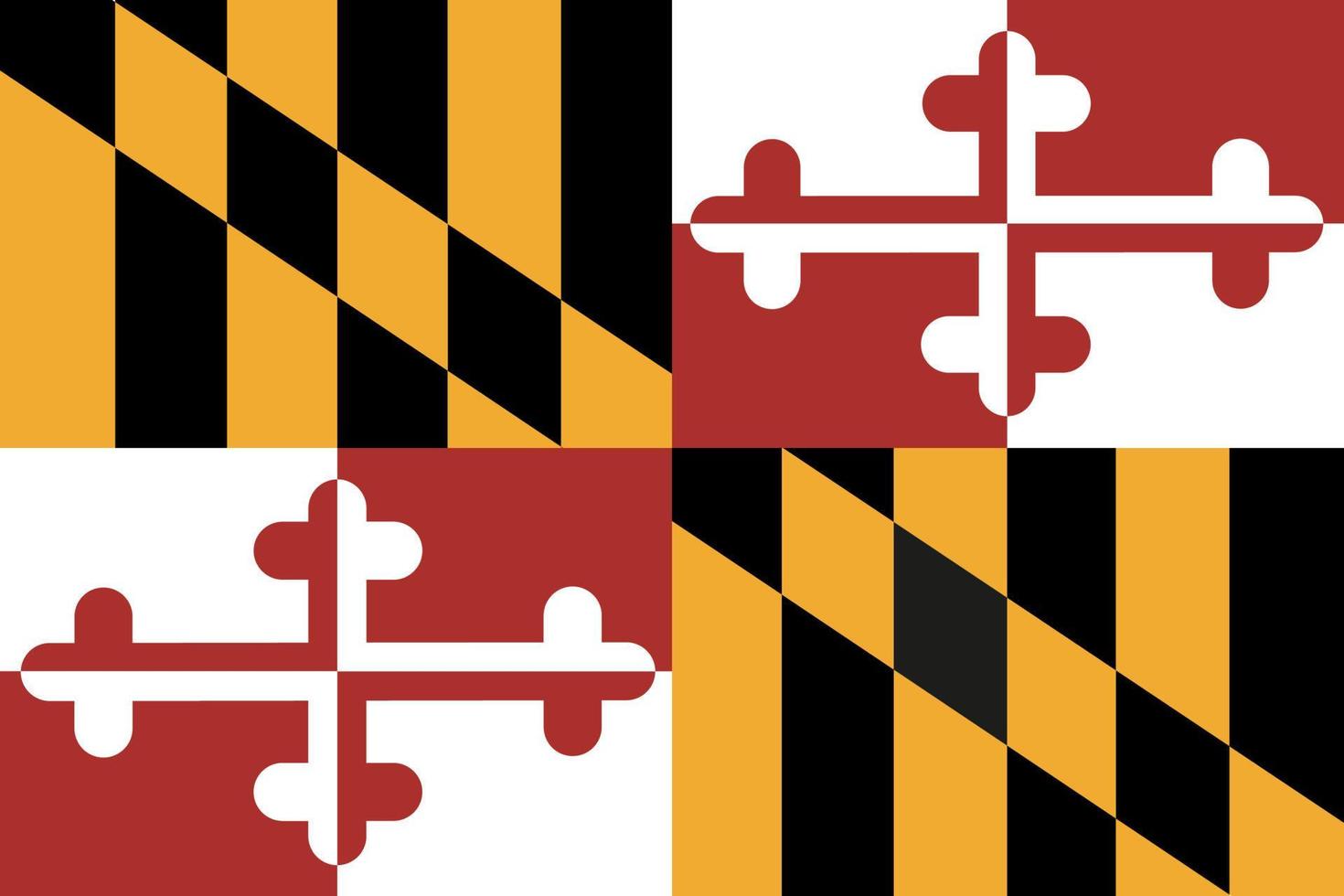 Maryland flag. Official colors and proportions. Flag of state Maryland. vector