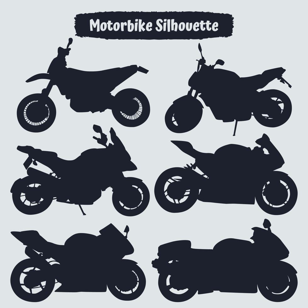 Collection of modern motorbike silhouettes vector