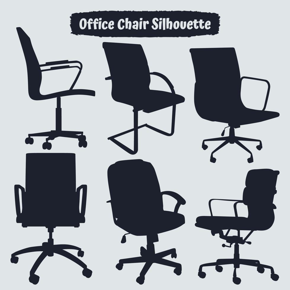 Collection of office chair silhouettes vector