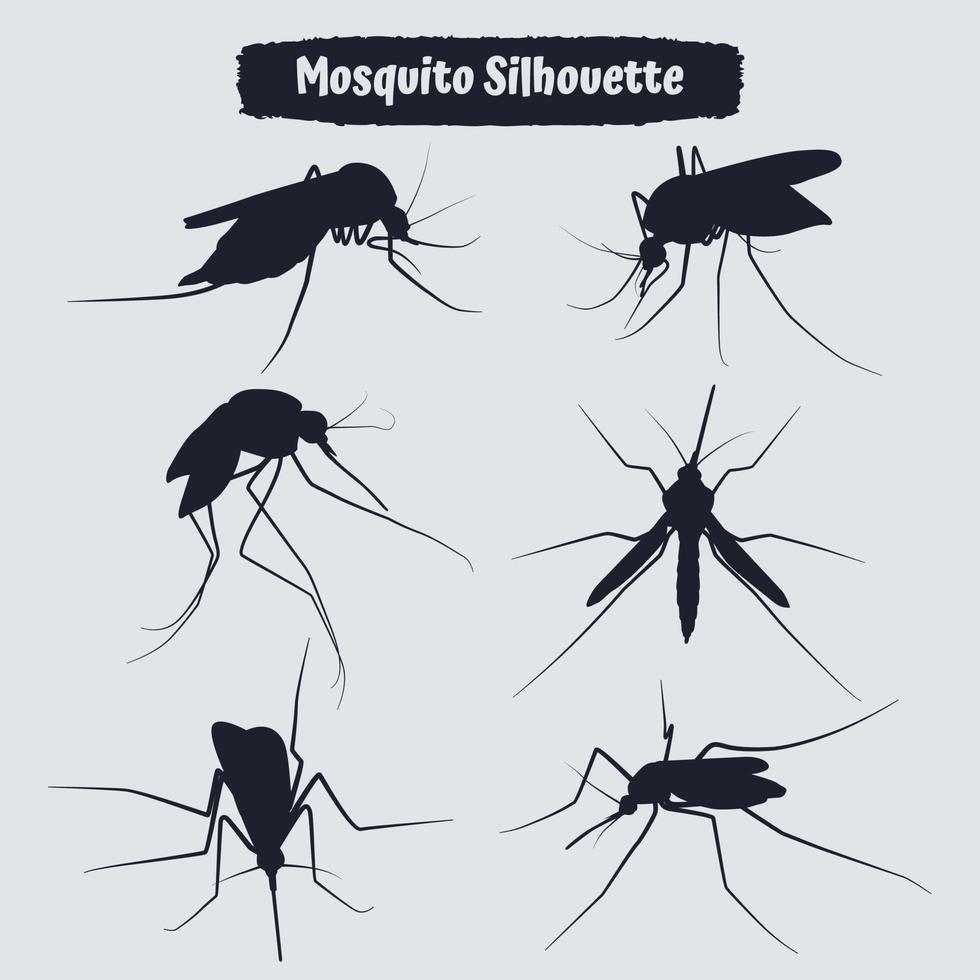 colección de vectores de siluetas de mosquitos animales