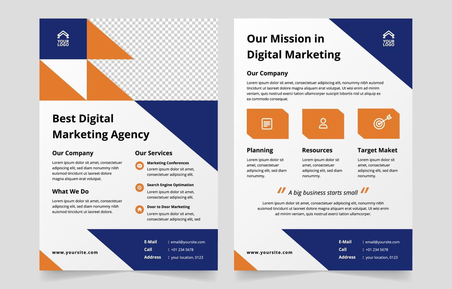 Modern Flat Business Flyer Template vector