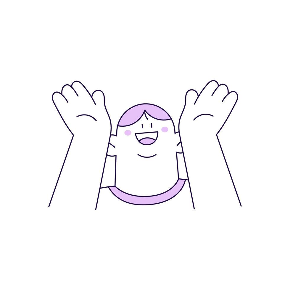 Outline Man Character Illustration Surprise Gesture vector