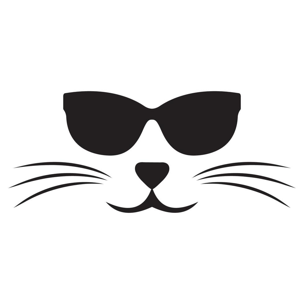 Illustration of a cute black cat with glasses vector
