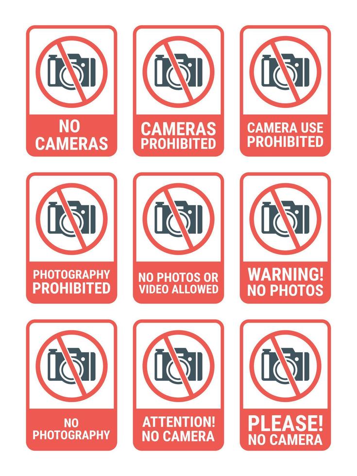 no photo sign vector flat design collection