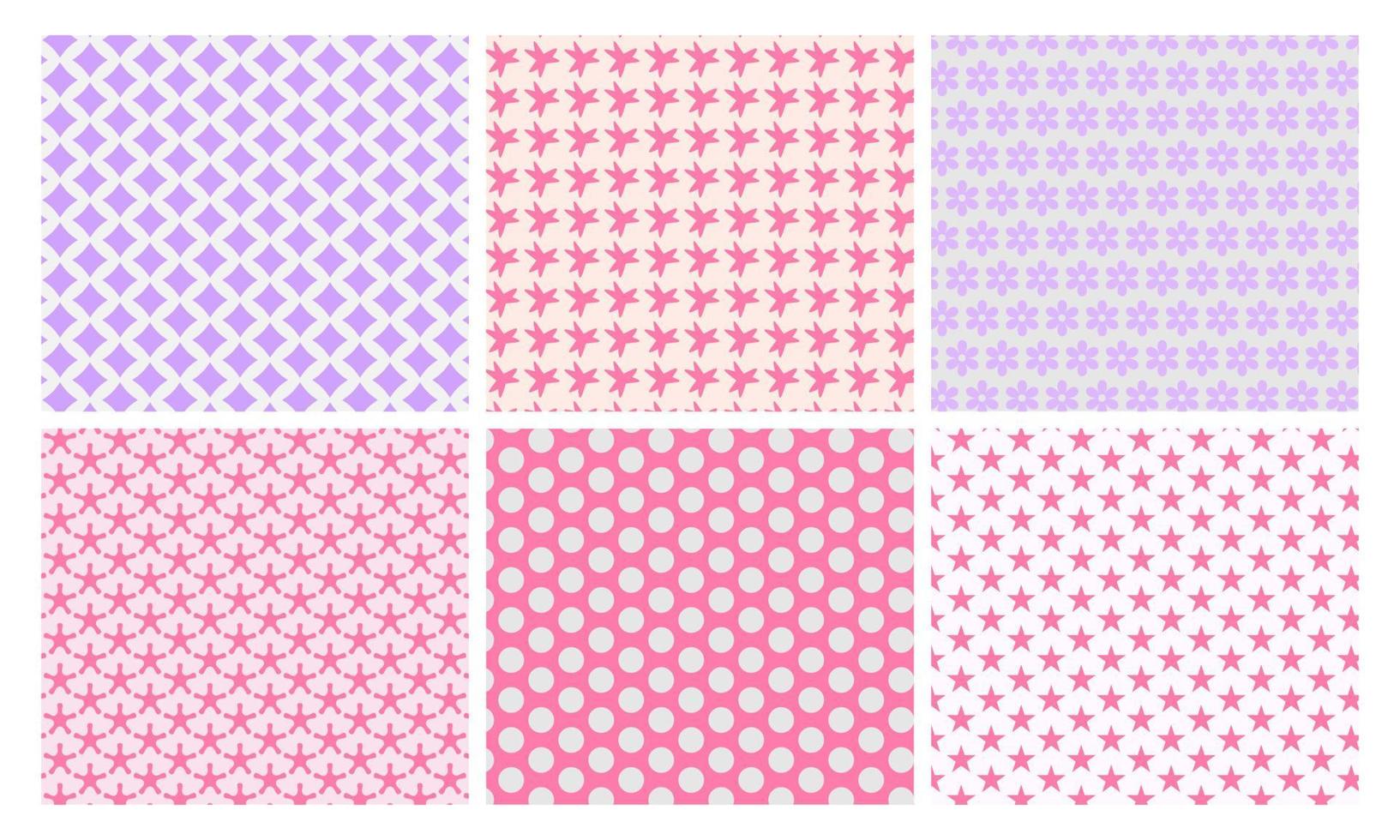 seamless patterns set vector