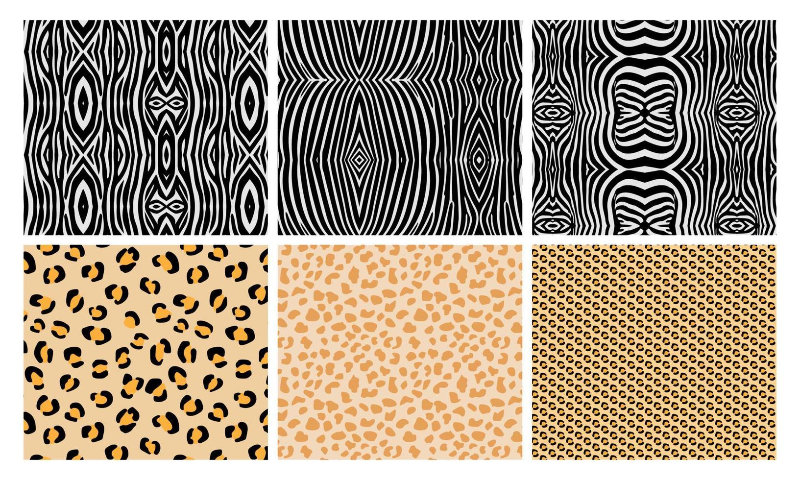 Animal print seamless patterns vector