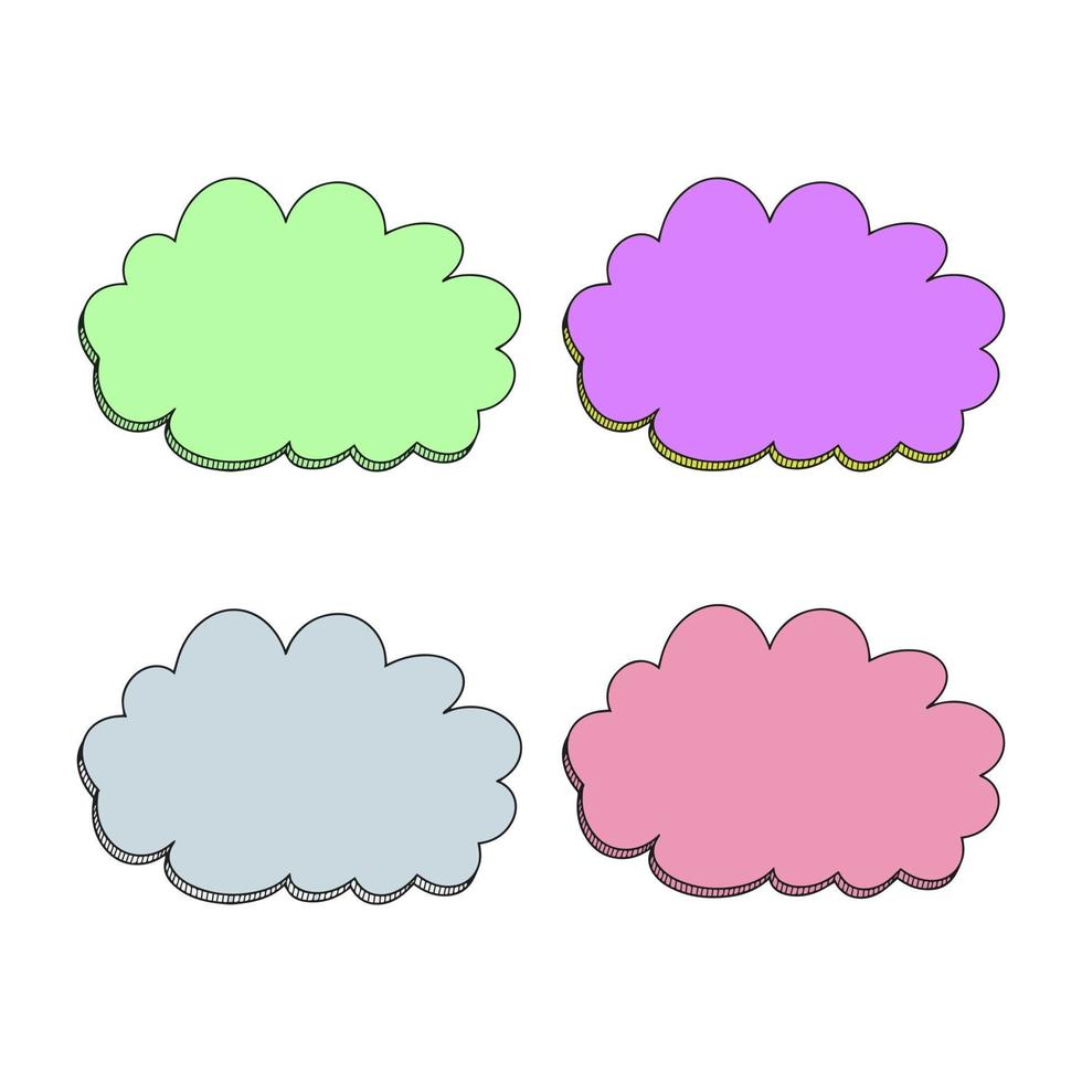 Color vector clouds. Doodle illustration