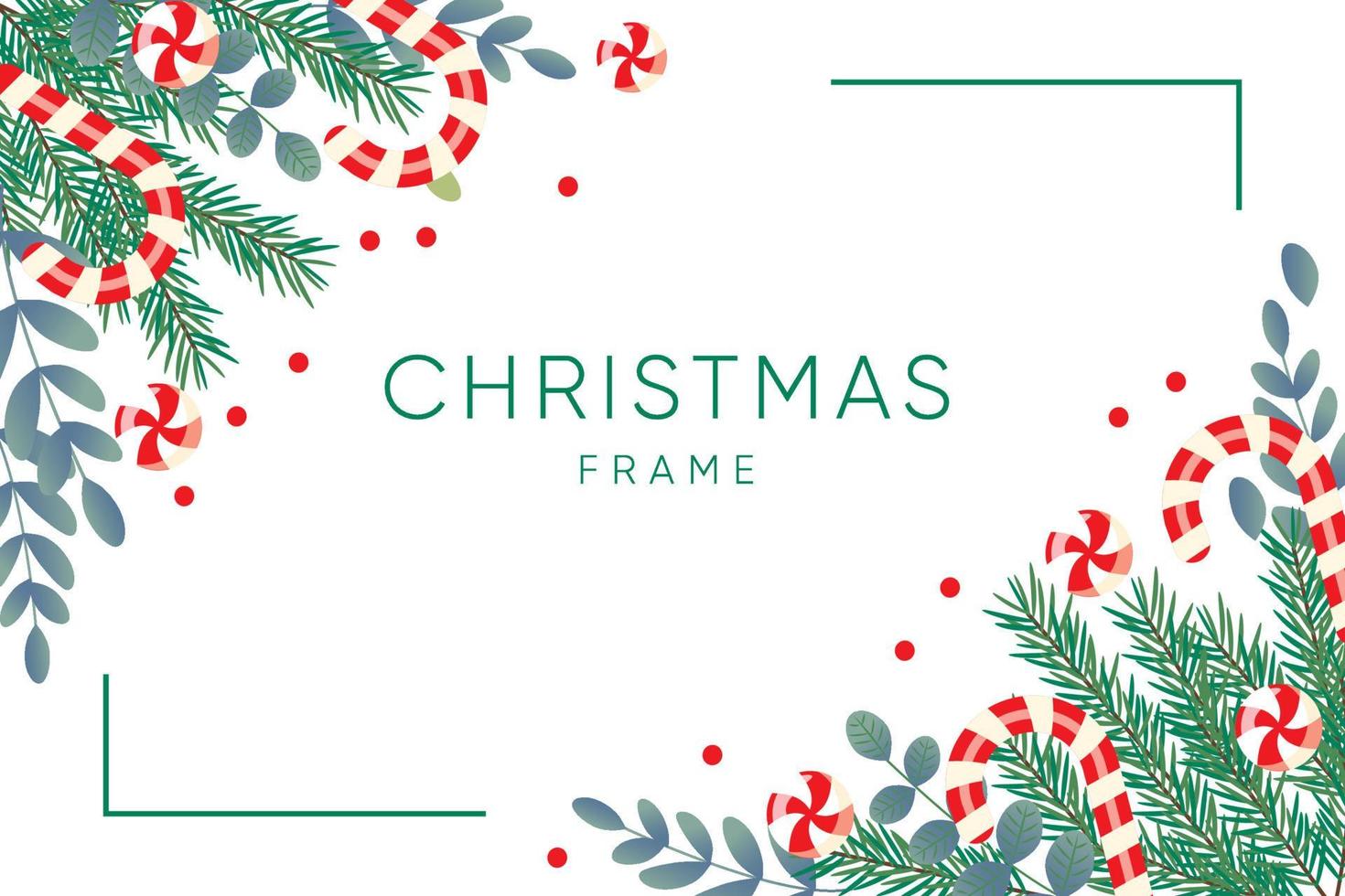 Holiday Christmas card with fir tree and lollipops. Christmas template for banner, ticket, leaflet, card, invitation, poster and so on vector