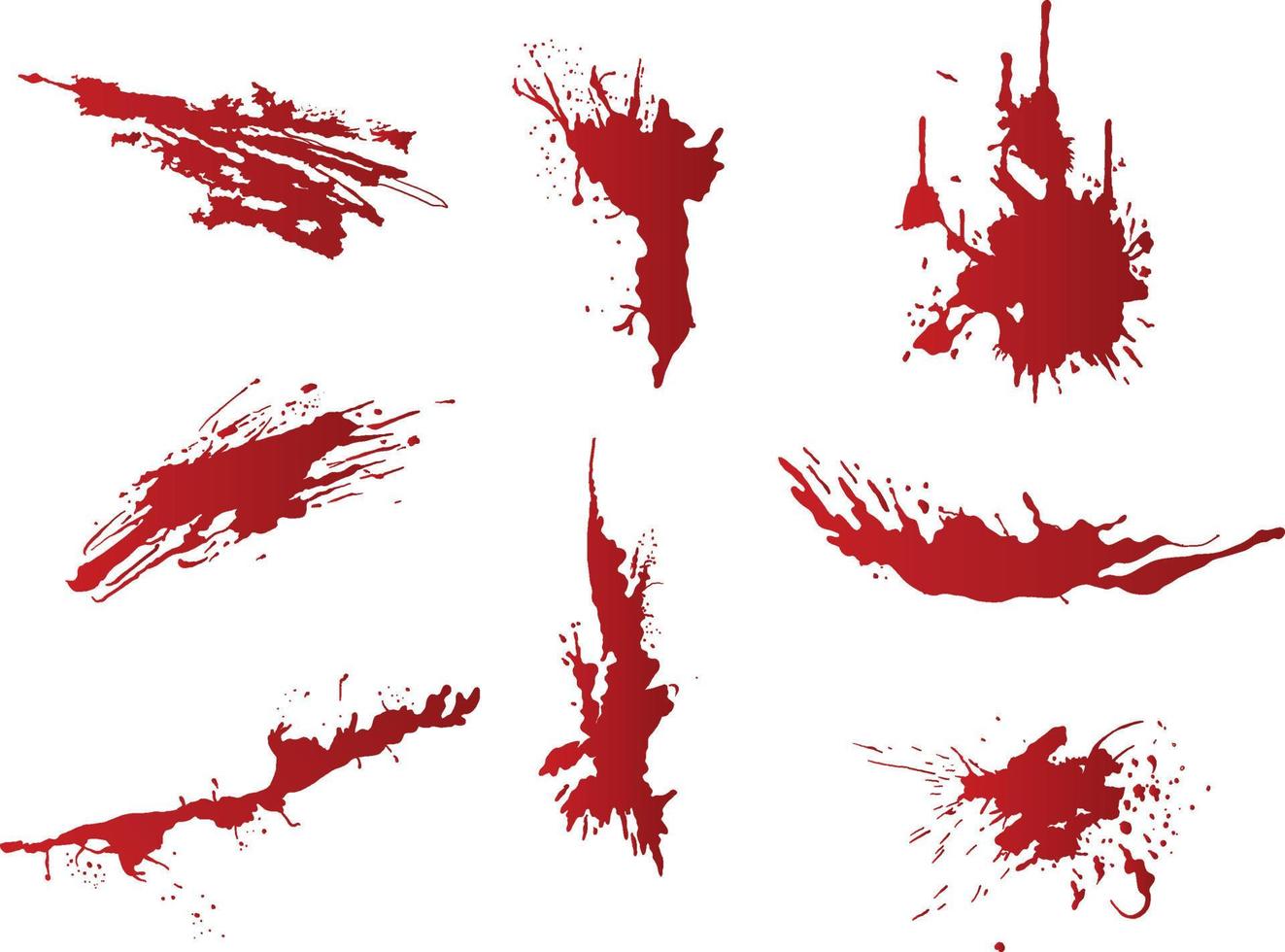 A collection of blood splats for artwork compositions and textures