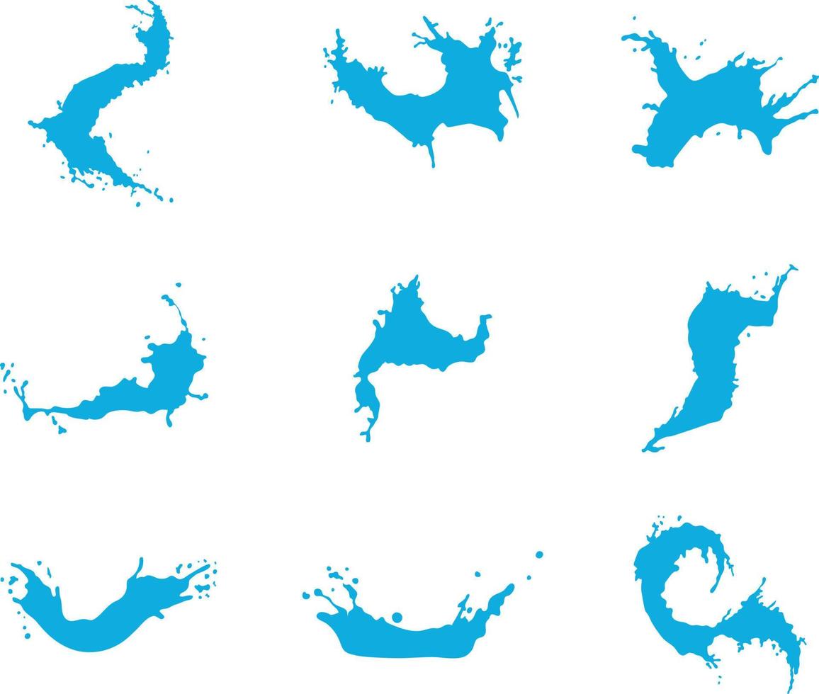 A collection of water splashes for artwork compositions vector