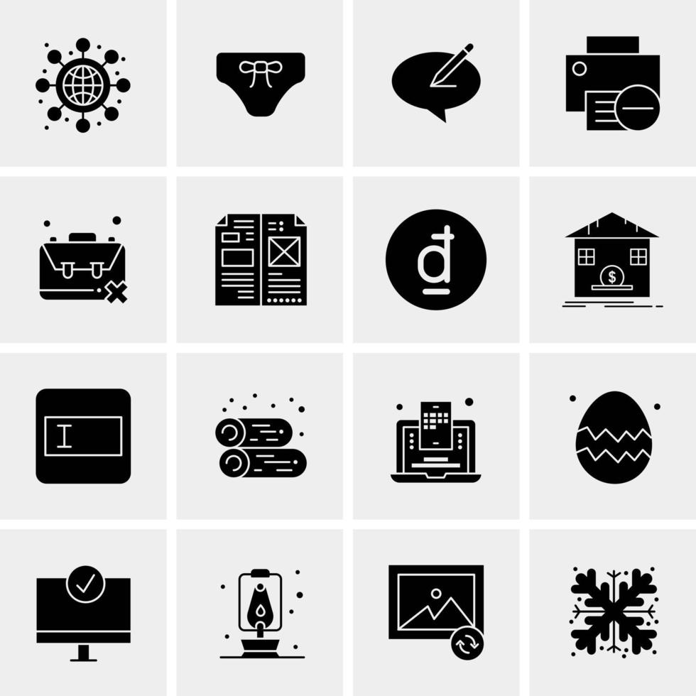 16 iconos de negocios universales vector ilustración de icono creativo para usar en proyectos relacionados con la web y dispositivos móviles