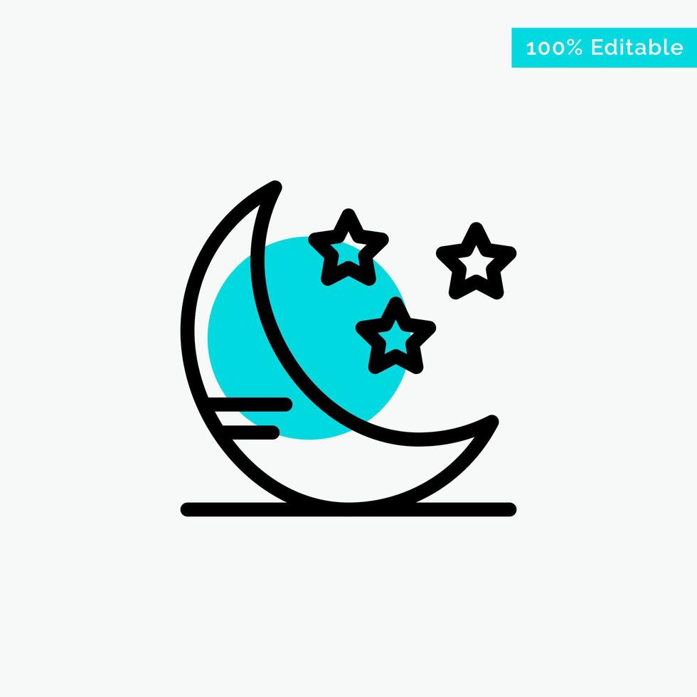 Moon Cloud Weather turquoise highlight circle point Vector icon