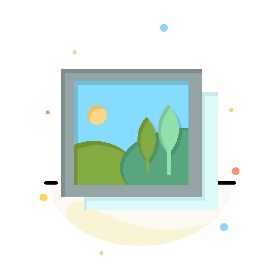 Frame Gallery Image Picture Abstract Flat Color Icon Template vector
