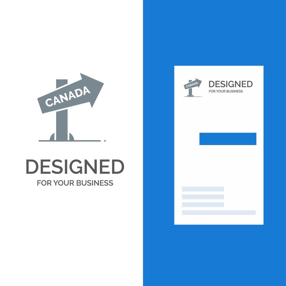 Canada Direction Location Sign Grey Logo Design and Business Card Template vector