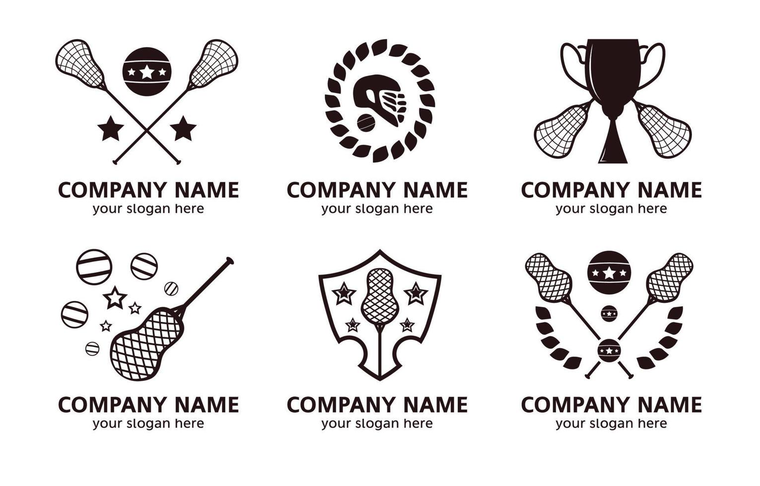 Set of Lacrosse Sport Logo vector