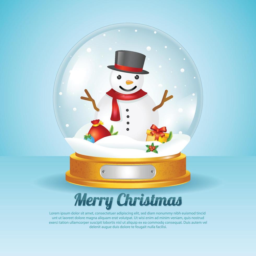 Christmas Globe. Merry Christmas Greetings Card, social media post, Christmas Poster vector
