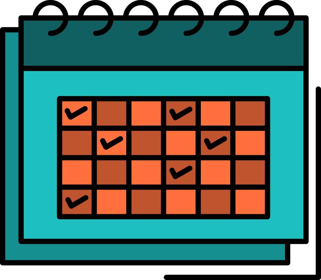 Calendar Business Date Event Planning Schedule Timetable  Flat Color Icon Vector icon banner Template