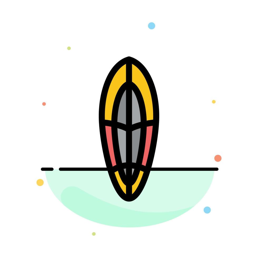 Recreation Sports Surfboard Surfing Abstract Flat Color Icon Template vector