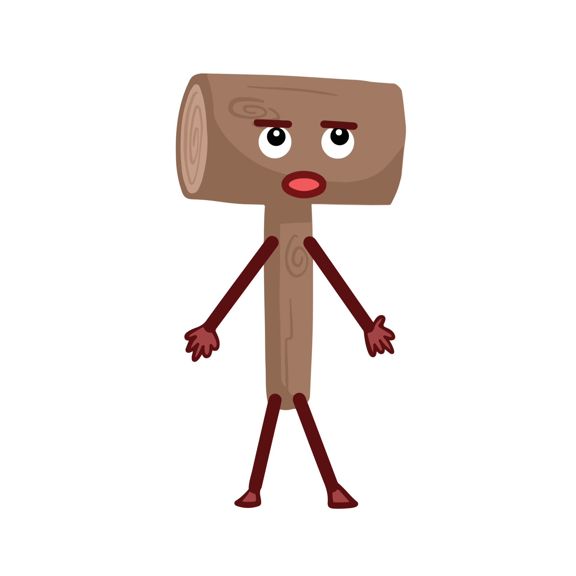 Concerned expression of wood hammer object vector character mascot  illustration isolated on plain background. Cartoon comic drawing with  simple flat art style with funny expressions and body language. 15777062  Vector Art at