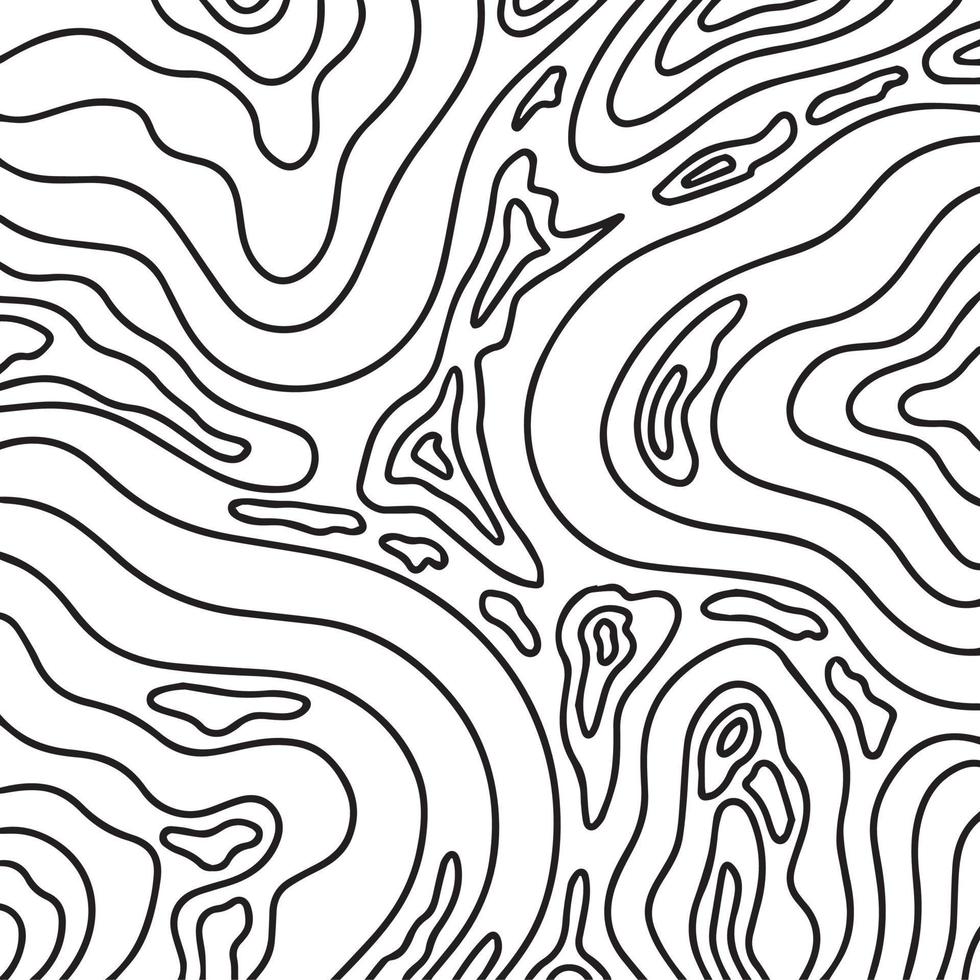 geografía monocromática en blanco y negro o decoración de contorno de malla de topografía de suelo fondo de vector cuadrado minimalista plano simple. telón de fondo de papel tapiz con temas de medición natural.