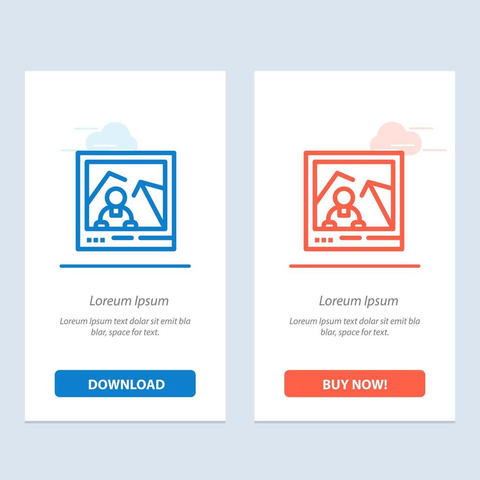 Picture Image Landmark Photo  Blue and Red Download and Buy Now web Widget Card Template vector