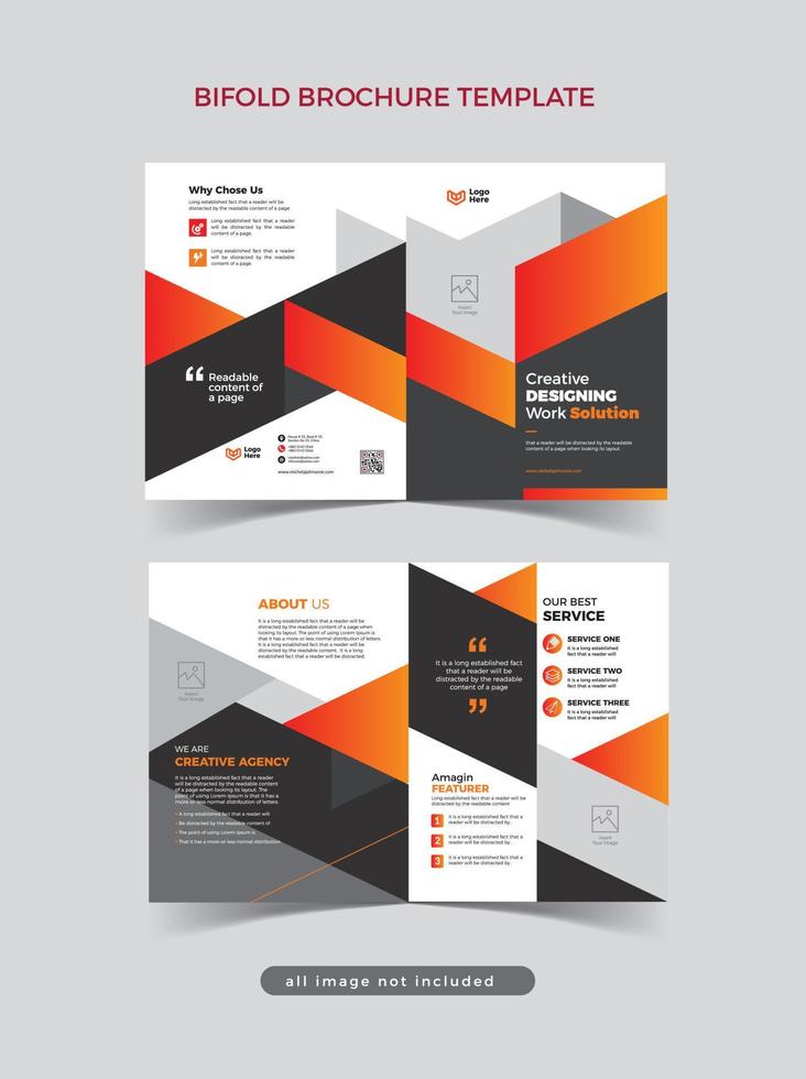 creative business bi fold brochure or magazine cover design vector template