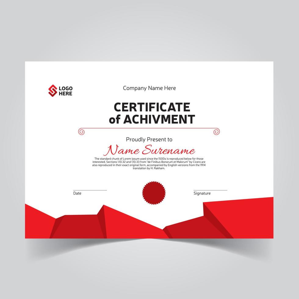 Vector Certificate Template