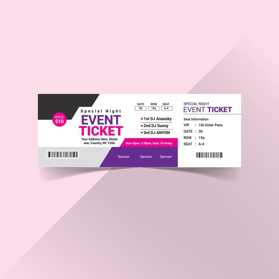 Event Ticket Template Vector File