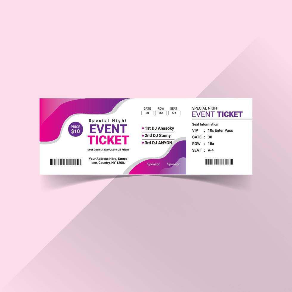 Event Ticket Template Vector File