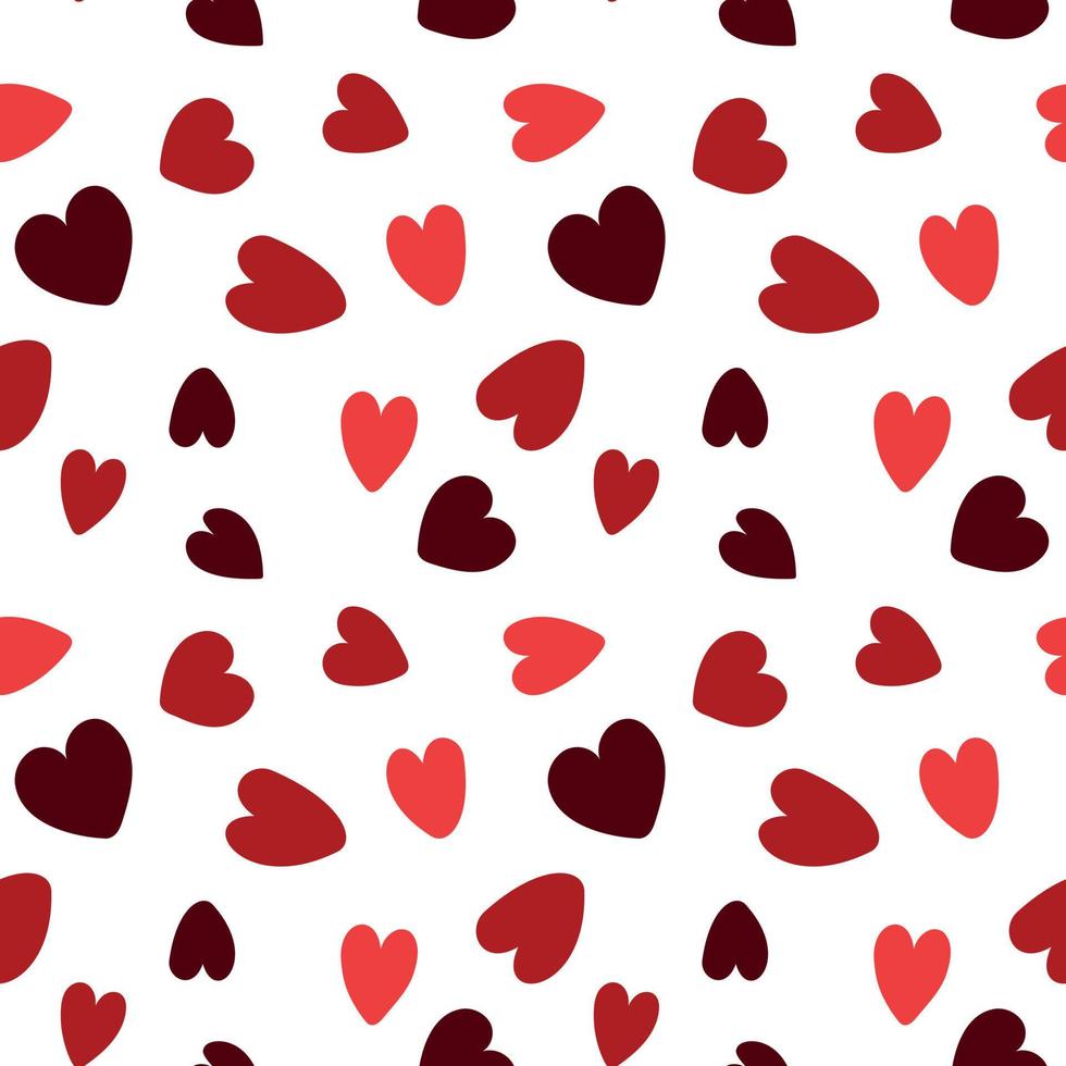 Festive Valentine Day colorful hearts seamless pattern. Isolated on white background. Design for wedding invitations, banners vector