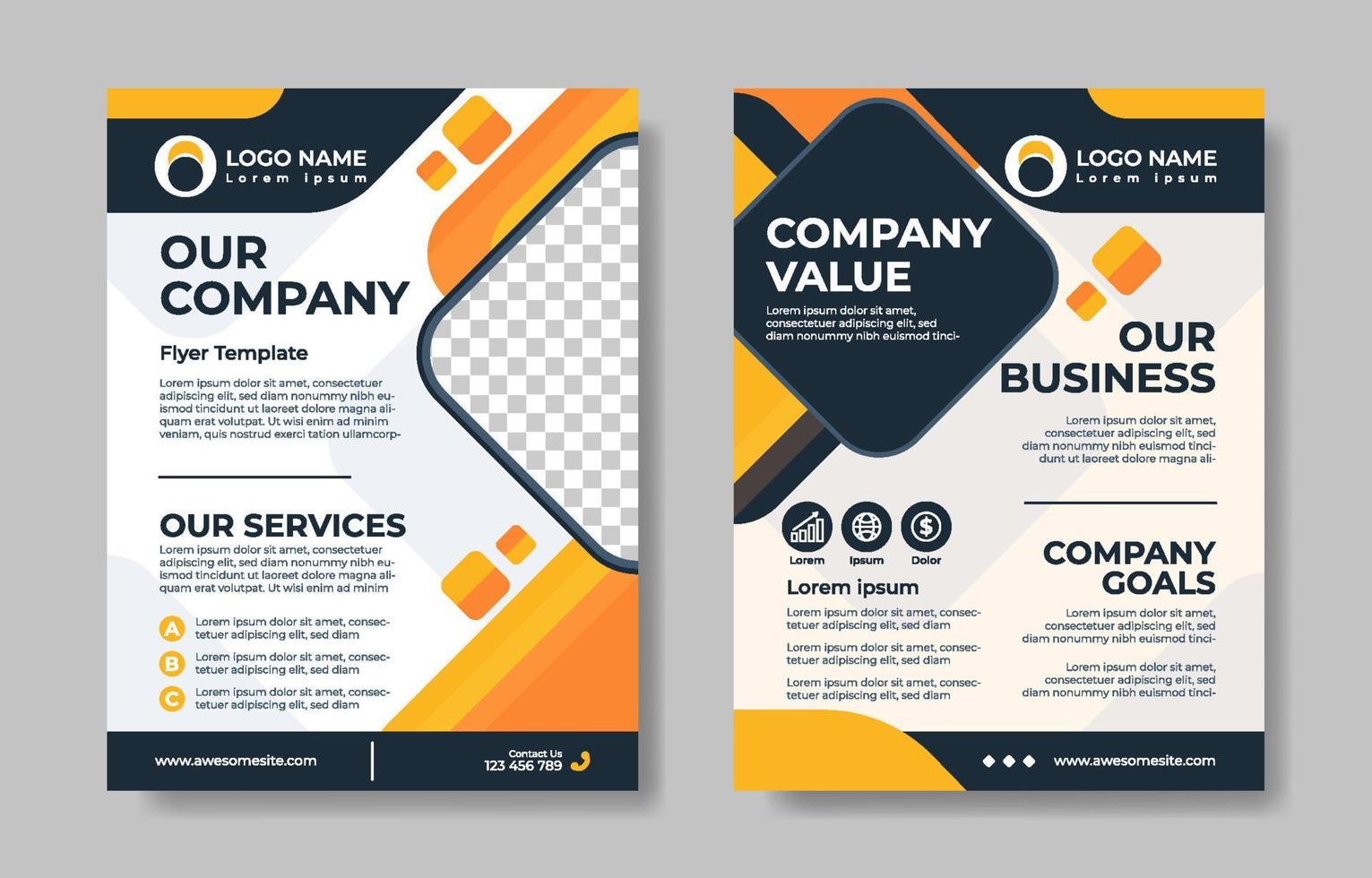 Modern Flat Business Flyer Template vector