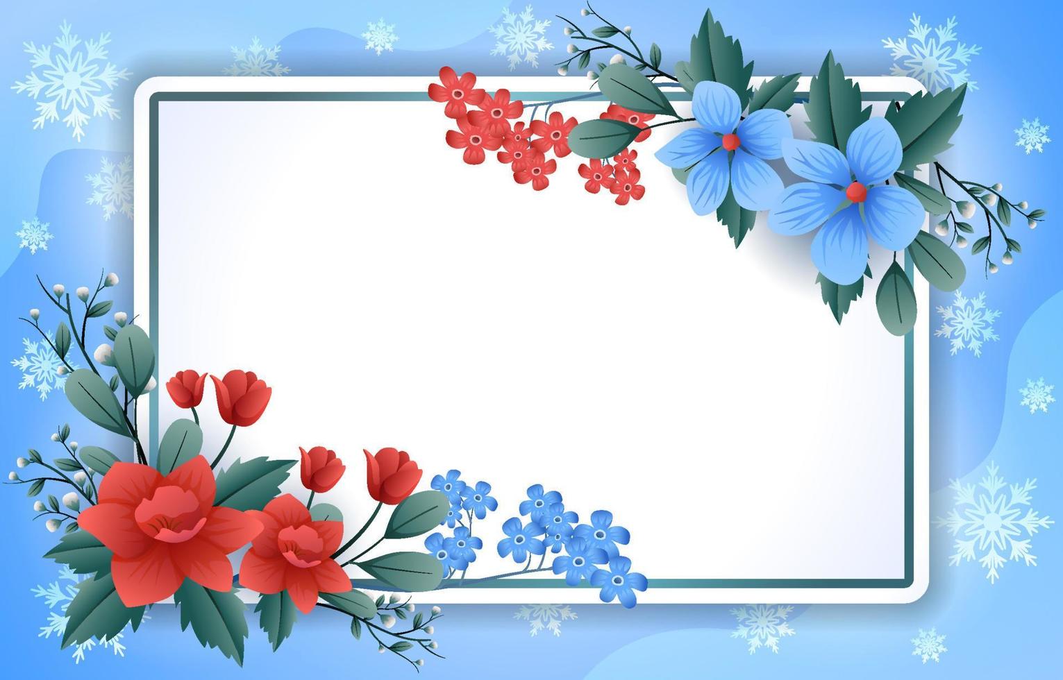 Spring Border Background with Winter elements vector