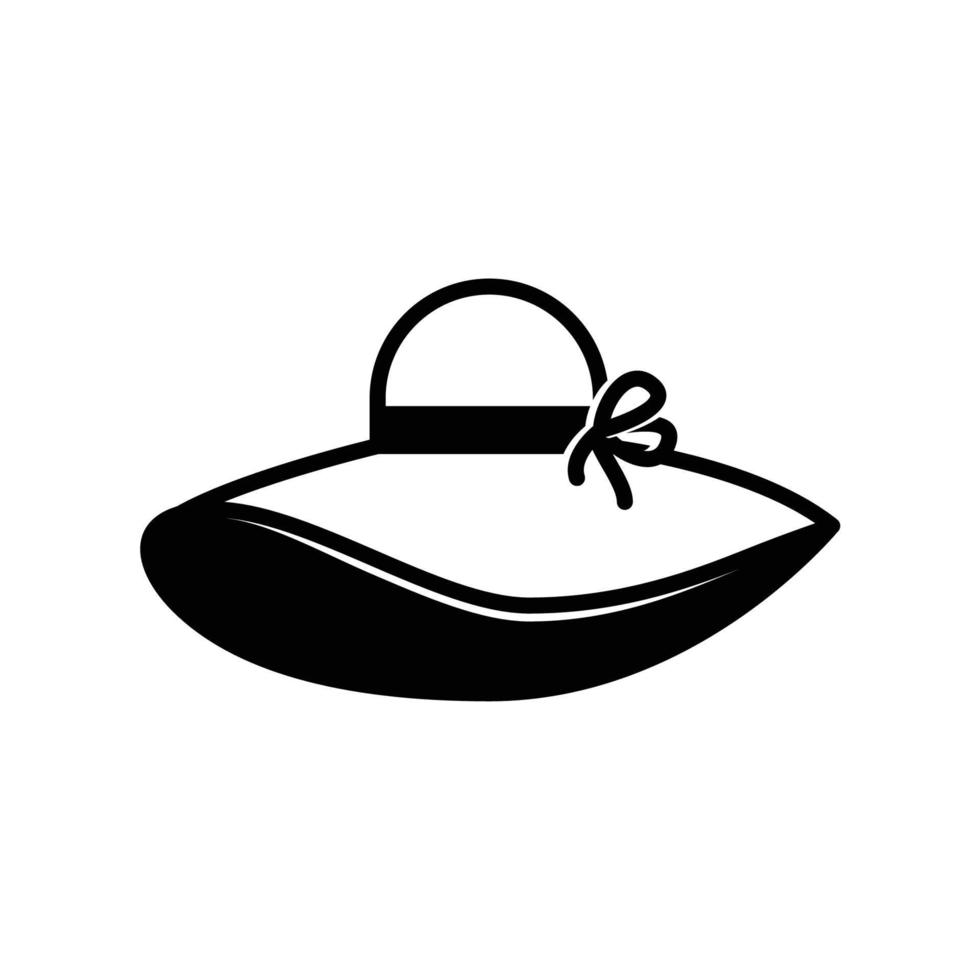 ícono de sombrero de playa para la moda de verano cuando viajas vector