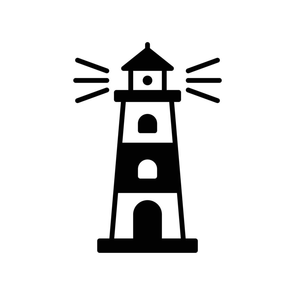 Lighthouse icon for seashore or shallow water navigation sign vector