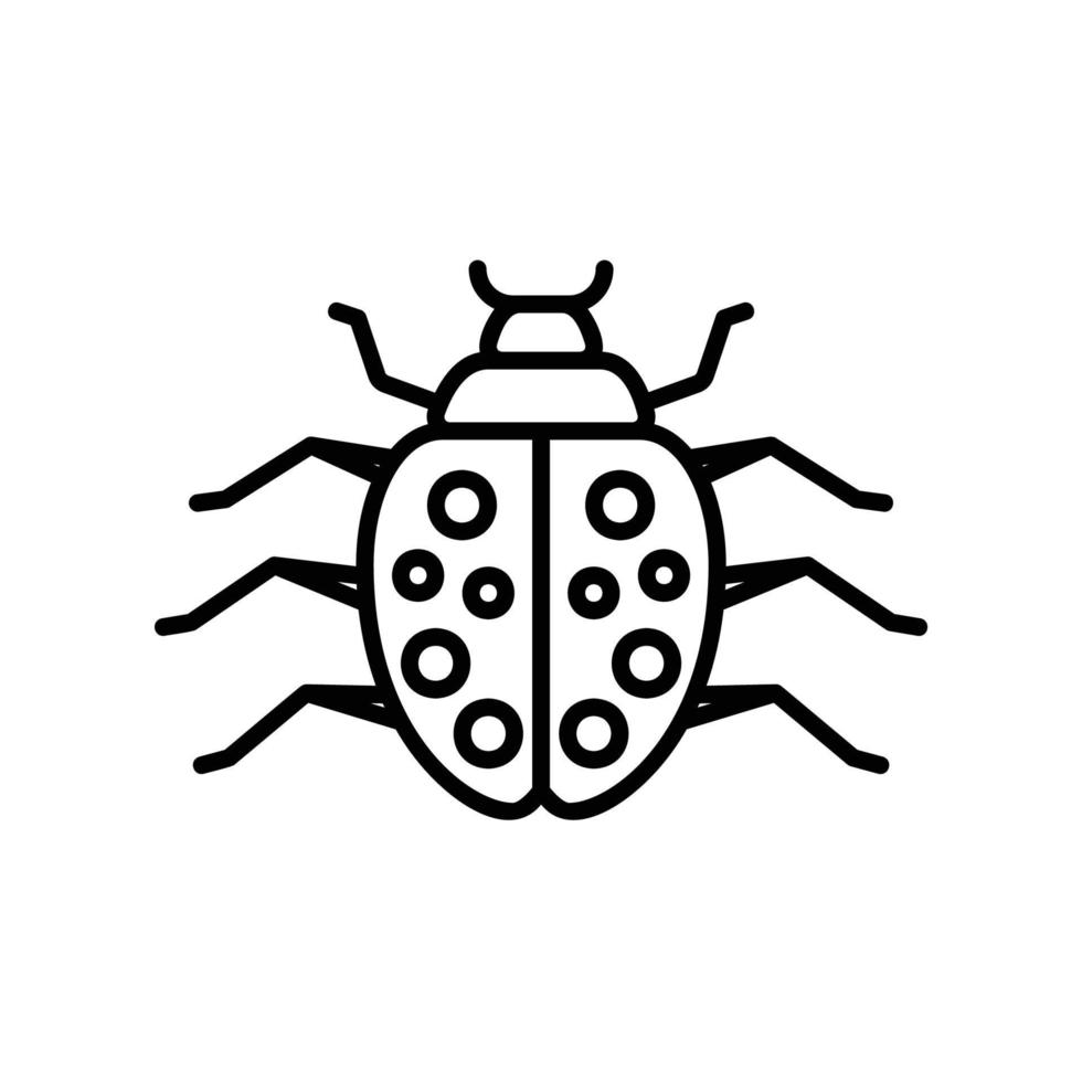 Ladybug icon for small insect or wildlife vector