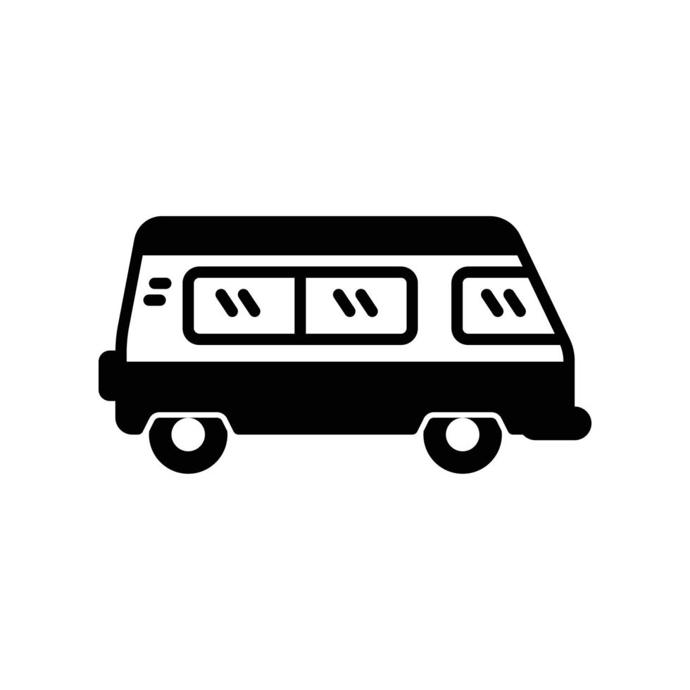 Icon of van or minibus for travel transportation vector