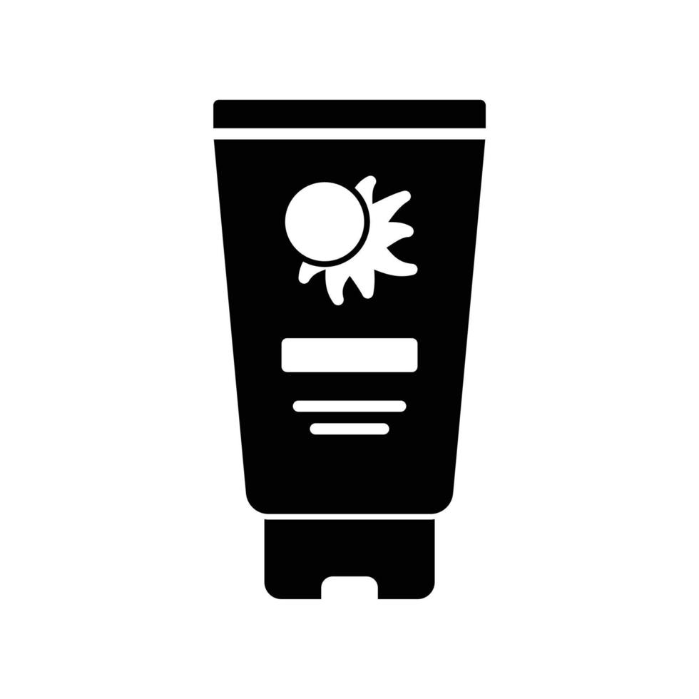 icono de contenedor de crema solar para el cuidado de la piel en verano vector