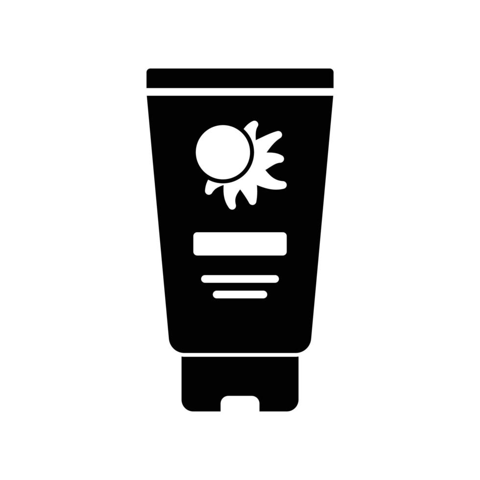 Icon of sunblock cream container for skin care on summer vector