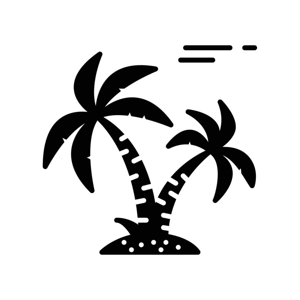 pequeña isla con dos palmeras o cocoteros y césped vector