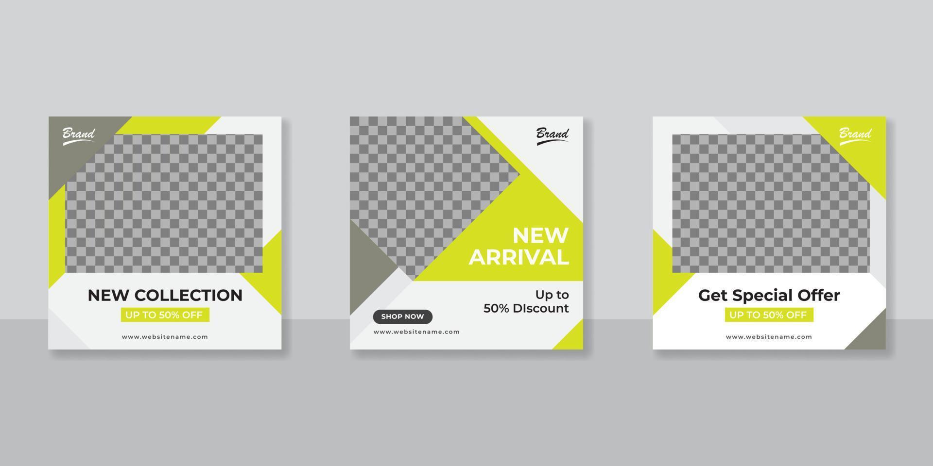 Modern promotion square web banner for social media mobile apps. Elegant sale and discount promo backgrounds for digital marketing vector