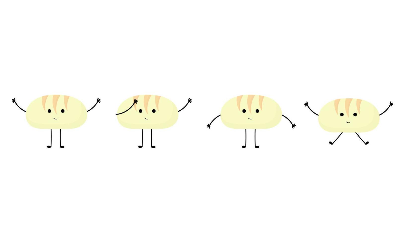 a collection of illustrations of breads with cheerful faces 2 vector