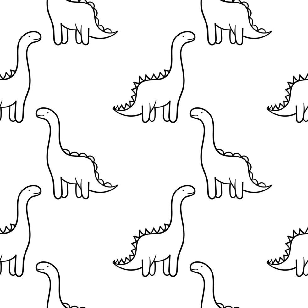 hand drawn dinosaur seamless pattern vector