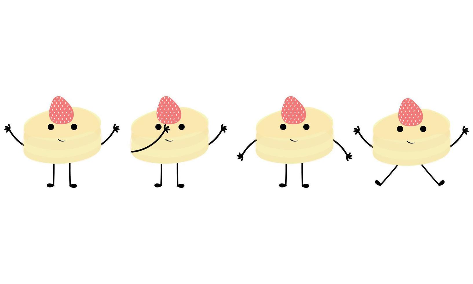 a collection of pudding illustrations with cheerful faces 2 vector